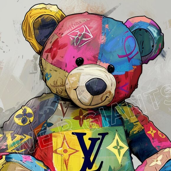 LOUIS VUITTON TEDDY BEAR 11X17 PRINT WALL DECOR WALL ART BY DENARDAI - Picture 2 of 2